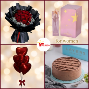 Ultimate Birthday Gift Combo Pakistan: Roses, Perfume, Cake & Balloons