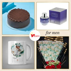 Ultimate Gifts for Men Pakistan Combo: Cake, Perfume, Mug & Money Bouquet